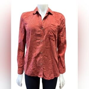 Lola River Button Down Red High Low Size Small EUC
